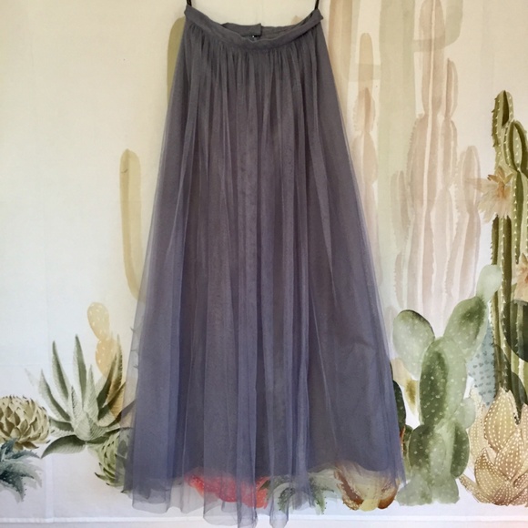 Jenny Yoo Louise Grey "Carbon" Tulle Maxi Skirt - Picture 2 of 6